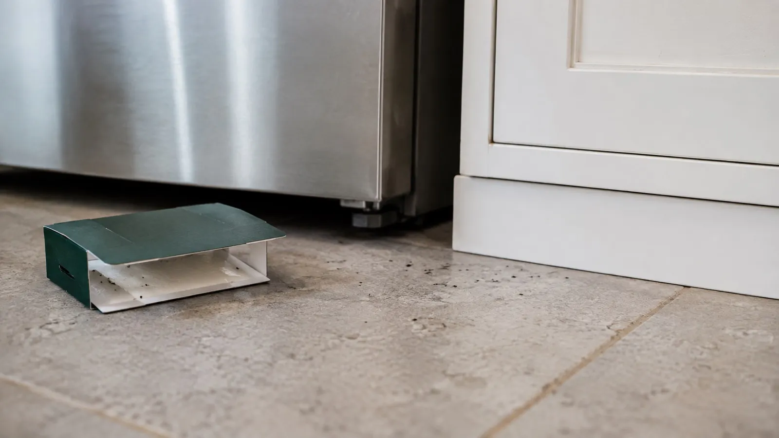 Subtiele sporen van kakkerlakken bij een keukenapparaat tijdens een inspectie
